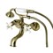 Kingston Brass Tub Wall Mount Clawfoot Tub Faucet with Hand Shower, Antique Brass KS225PXAB - alternate 1